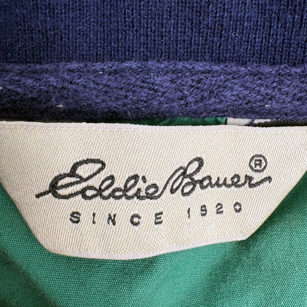 VTG 90s Eddie Bauer S/S Rugby Polo Shirt Mens Sz L Red White Blue Oversized Prep - Picture 11 of 16